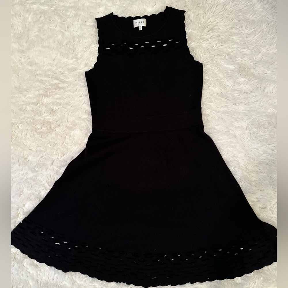 Milly Black Knit Cut Out Dress size M